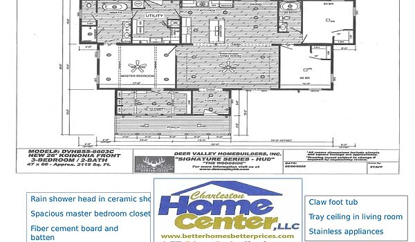 Lot #1 / Signature Series The Woodside DVHBSS-6603C Layout 88470