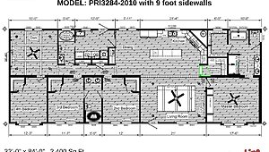 Prime / PRI3284-2010 with 9 foot Sidewalls & Hidden Pantry Layout 83491