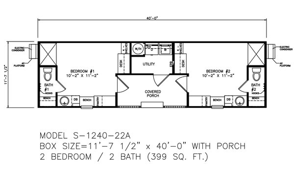 Tiny / Condo S-1240-22A Layout 6753