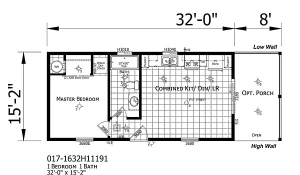 Park Model RV / 017-1632H11191 Layout 117417
