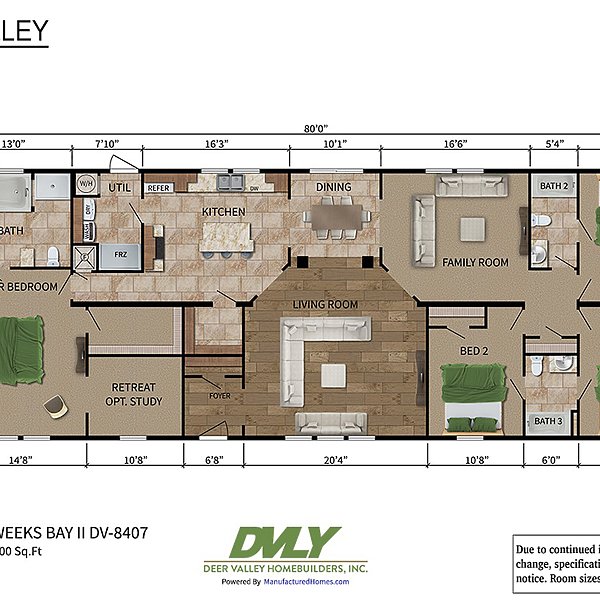 Deer Valley Series / Weeks Bay II DV8407 built by Deer Valley Homebuilders