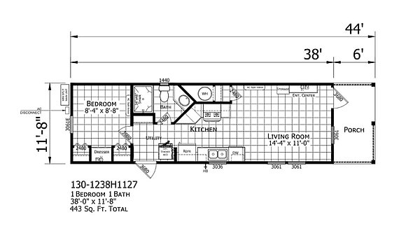 Compact Cabin / 130-1238H1127 Layout 101514