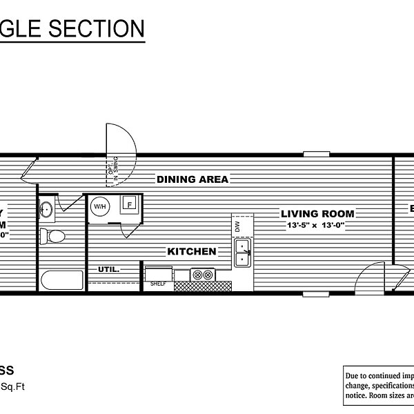 TRU Single Section / Bliss TRS14562AH Layout 6614