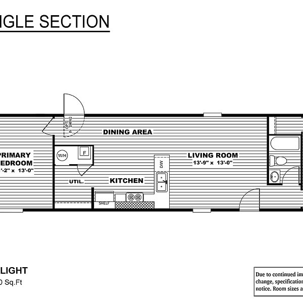 TRU Single Section / Delight TRS14602AH Layout 6621