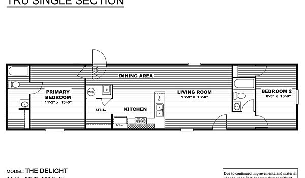 TRU Single Section / Delight TRS14602AH Layout 6621