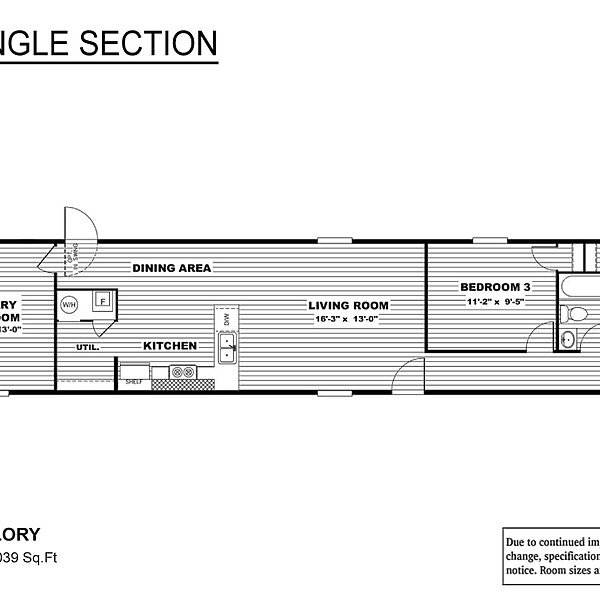 TRU Single Section / Glory TRS14763BH Layout 6643