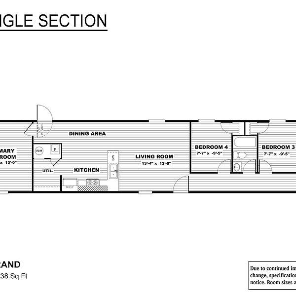 TRU Single Section / The Grand TRS14764AH Layout 43665