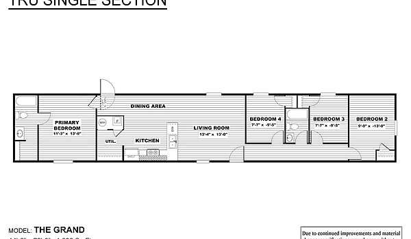 TRU Single Section / The Grand TRS14764AH Layout 43665