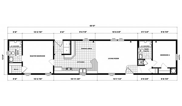 Single-Section Homes / G-618 Layout 31430