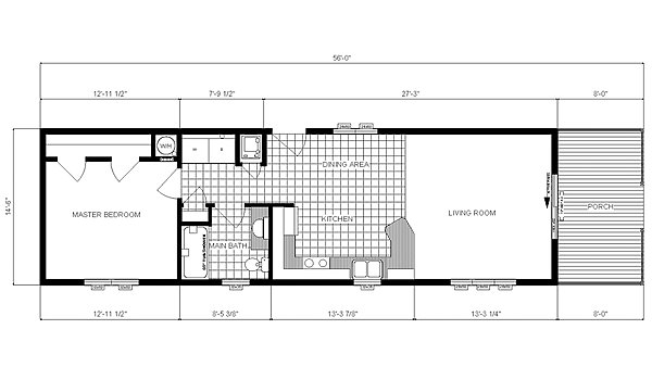 Single-Section Homes / HPX-7701 Layout 31443