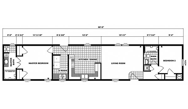 Single-Section Homes / G-607 Layout 31476