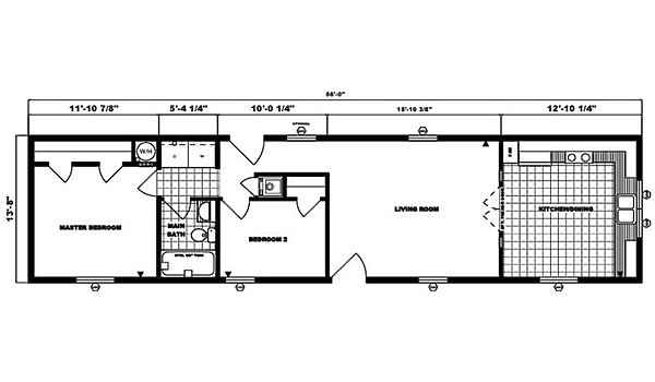 Single-Section Homes / G-486 Layout 31522