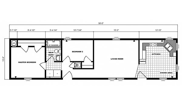 Single-Section Homes / G-608 Layout 31525