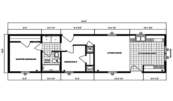 Single-Section Homes / G-574 Layout 31621