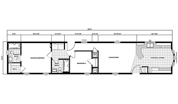 Single-Section Homes / NETR G-613 Layout 31691