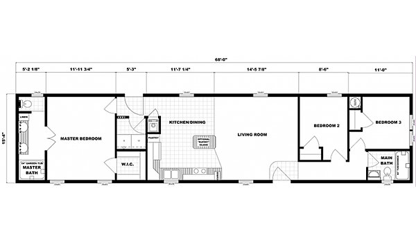 Single-Section Homes / G-16-611 Layout 31719