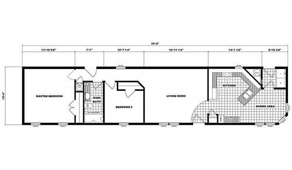 Single-Section Homes / G-16-594 Layout 31731