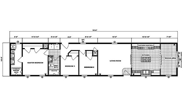 Single-Section Homes / G-16-582 Layout 31733