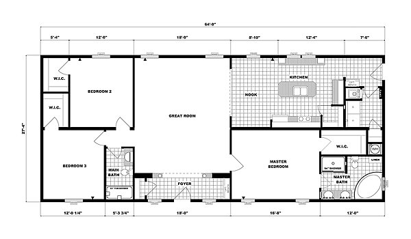 Ranch Homes / G-3652 Layout 53684