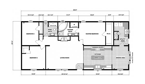 Ranch Homes / G-1955 Layout 53686