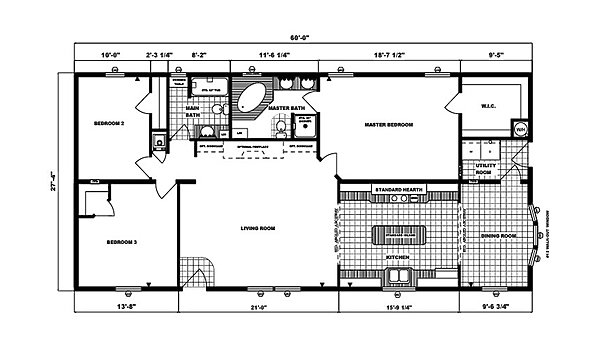 Ranch Homes / G-1998 Layout 53713