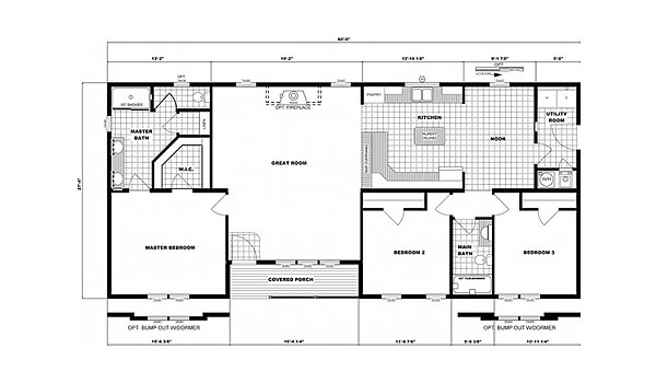 Ranch Homes / G-3561 Layout 53716