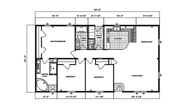 Ranch Homes / G-1763 Layout 53723