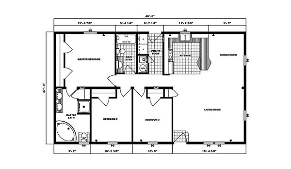 Ranch Homes / G-1760 Layout 53740