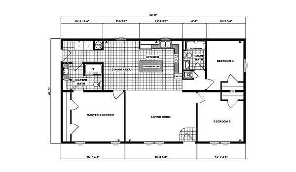 Ranch Homes / G-1753 Layout 53741