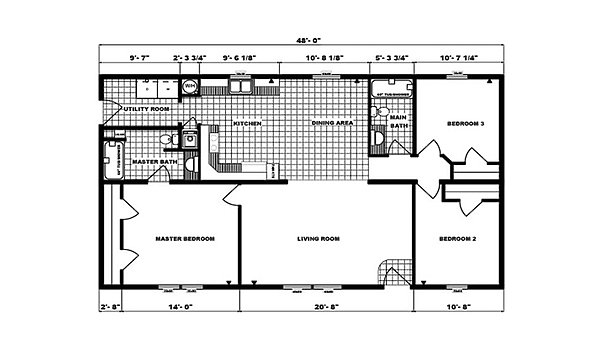 Ranch Homes / G-1768 Layout 53743