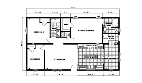 Ranch Homes / G-1790 Layout 53744