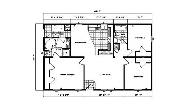 Ranch Homes / G-1744 Layout 53749