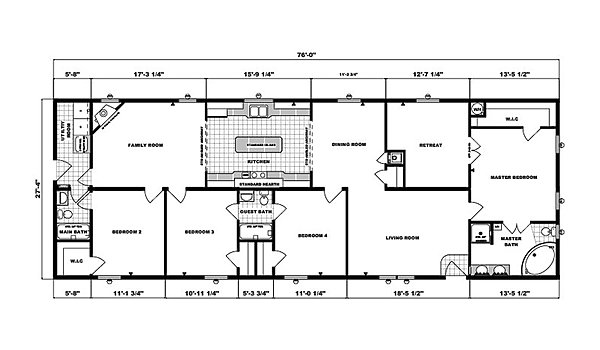 Ranch Homes / G-2068 Layout 53764