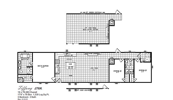 Single Section / Tiffany J76K Layout 65480