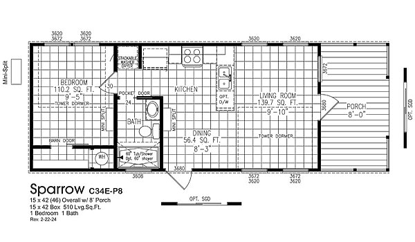 Smart Cottage / Sparrow C34EP8 Layout 100578