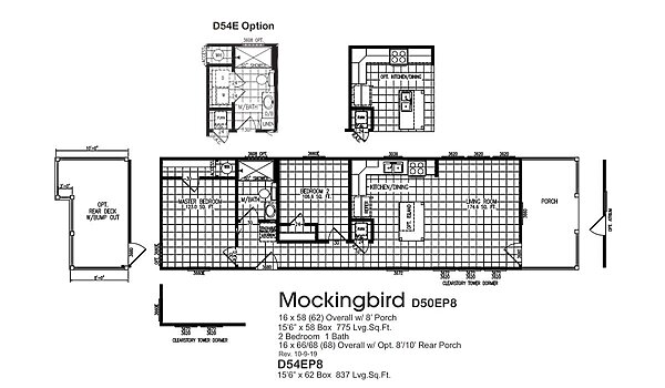 Smart Cottage / Mockingbird D50EP8 D54EP8 Layout 100632