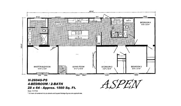 Painted Sheetrock / Aspen H-2604G-PS Layout 91981