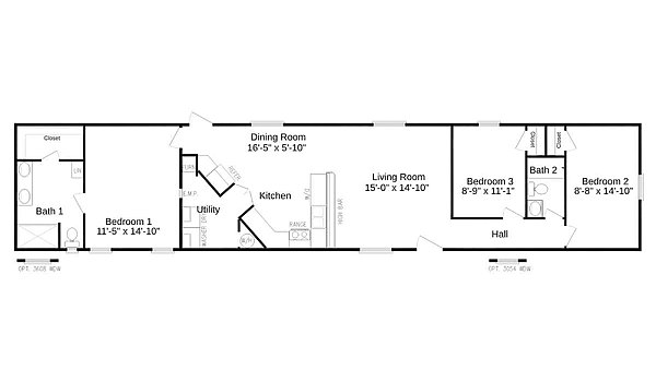 Solitaire Singlewide / ST16763A Layout 87291