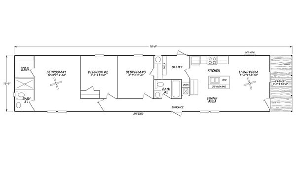 Eden Singlewide / 16763A Layout 134290