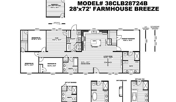 Clayton / The Breeze Farmhouse 72 CLB28724BH Layout 102284