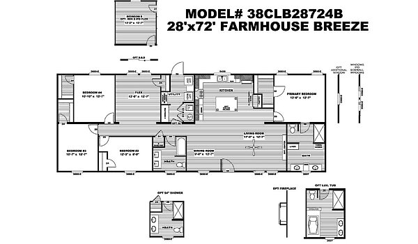 Clayton / The Breeze Farmhouse 72 CLB28724BH Layout 102284