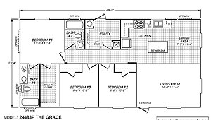 Pure Series / 24483P The Grace with Prow Porch and Tower Dormer Layout 104927