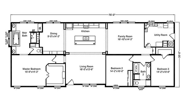 Palm Harbor / The Bay Harbor HD30763C Layout 40931