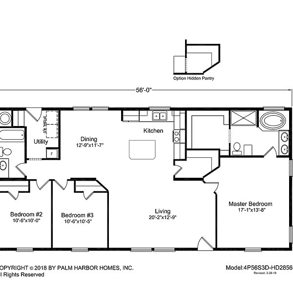 Palm Harbor / The Trout Lake HD2756 Layout 40933