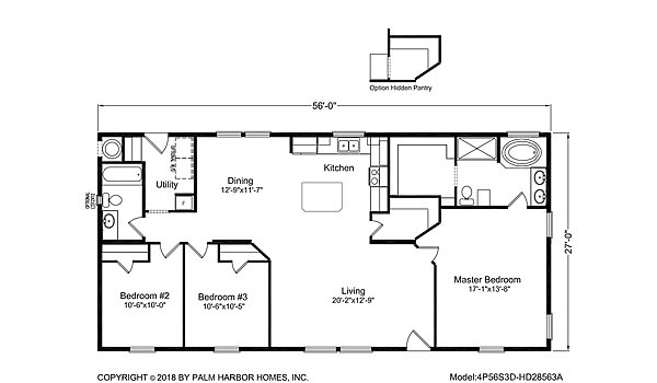 Palm Harbor / The Trout Lake HD2756 Layout 40933