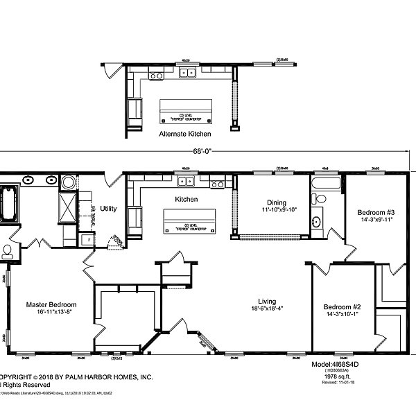 Palm Harbor / The Winchester Bay HD3068 Layout 40935