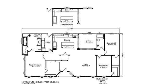 Palm Harbor / The Winchester Bay HD3068 Layout 40935