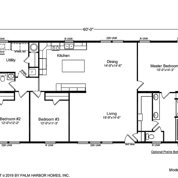 Palm Harbor / The Diamond Peak HD30603D Layout 40938