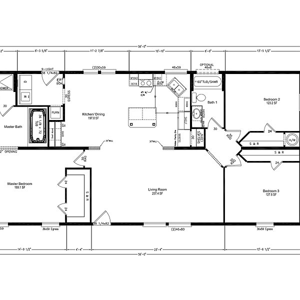 Palm Harbor / The Frazier Plus 4P56S3D Layout 40939