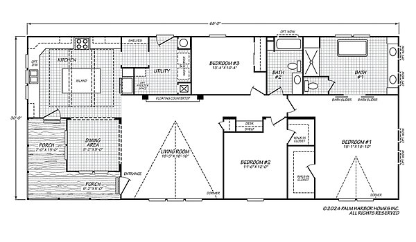 American Dream Series / Ranch House 30683R Layout 115902